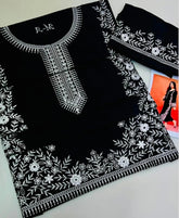 EMBROIDERED COTTON WINTER unstitched sleeveless 2pc✓