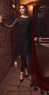 BRAND:SERENE chiffon embroidered unstitched 3pc✓