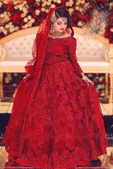 BRAND:MARYUM & MARIA maxi net embroidered hand embellished unstitced 3pc✓