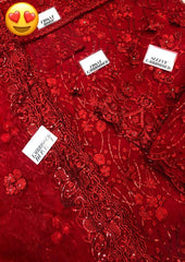 BRAND:MARYUM & MARIA maxi net embroidered hand embellished unstitced 3pc✓