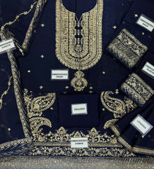 BRAND:ASIM JOFA chiffon embroidered sequence luxury gharar unstitched 3pc✓