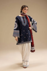 BRAND:JAZMIN dhanak embroidered luxury unstitched 3pc✓