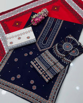 BRAND:JAZMIN dhanak embroidered luxury unstitched 3pc✓
