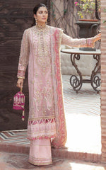 BRAND:AFROZEH organza embroidered luxury unstiched 3pc✓