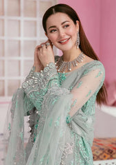 BRAND:ELAF organza embroidered &amp; sequence handwork unstitced 3pc✓