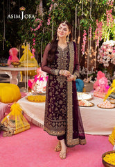 BRAND:ASIM JOFA chiffion embroidered sequence unstitced 3pc✓