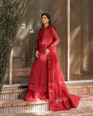 BRAND:AKBAR ASLAM net embroidered sequence luxury unstitched 3pc✓