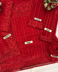 BRAND:AKBAR ASLAM net embroidered sequence luxury unstitched 3pc✓