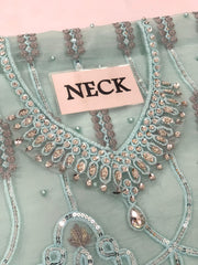 BRAND:FLOSSIE organza embroidered cutwork adda work luxury unstitched 3pc✓