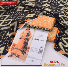 BRAND:SANA SAFINAZ khaddar all over printed unstitched 3pc✓