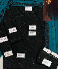 BRAND:SERENE chiffon embroidered unstitched 3pc✓