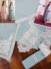 BRAND:BAROQUE chiffon embroidered unstitced 3pc✓