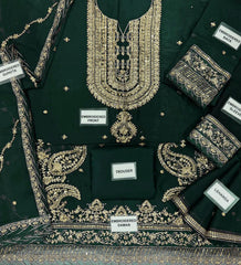 BRAND:ASIM JOFA chiffon embroidered sequence luxury gharar unstitched 3pc✓